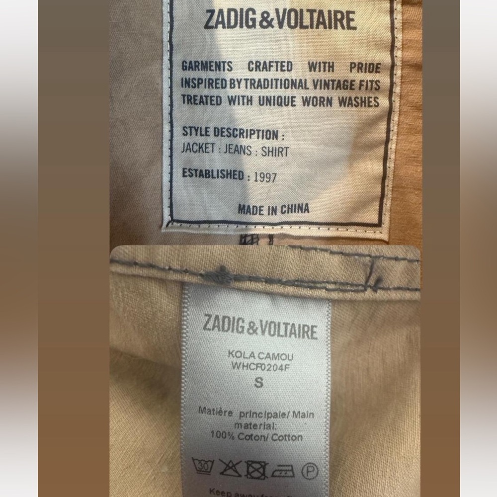 Zadig & Voltaire Kola Camou Military Field Jacket Skull Patch Size S - Picture 8 of 8